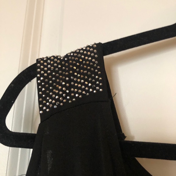 Sparkly Cold-Shoulder Wrap Front Blouse - Picture 4 of 7